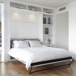 Lit escamotable blanc sur mesure ouvert