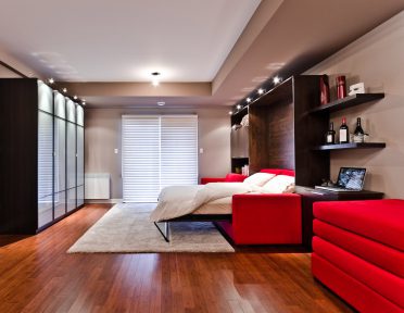 Lit escamotable moderne ouvert avec divan sectionnel