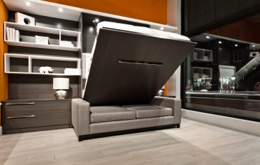 Lit escamotable avec divan ouvert