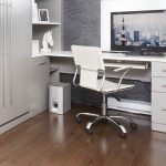 Lit escamotable gris avec bureau